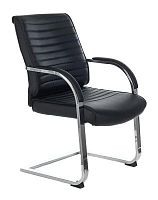 Кресло Бюрократ T-8010N-LOW-V черный Leather Black эко.кожа низк.спин. полозья металл хром | код 1195653 | БЮРОКРАТ