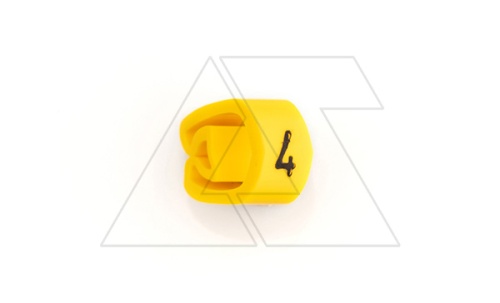 Маркер кольцевой RMS-01 59544-4, D кабеля 1,3-3mm, 0,35-1mm2, символ 4, PVC, желтый (упак. 1000шт.) | код 4366320 | Cembre