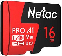 Флеш карта microSDHC 16GB Netac NT02P500PRO-016G-S P500 Extreme Pro V10 A1 w/o adapter | код 1913300 | NETAC