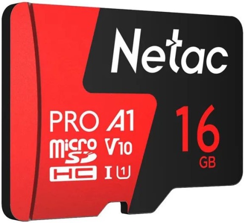 Флеш карта microSDHC 16GB Netac NT02P500PRO-016G-S P500 Extreme Pro V10 A1 w/o adapter | код 1913300 | NETAC