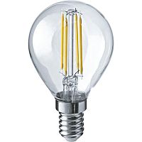 Лампа светодиодная филаментная 80 887 OLL-F-G45-08-230-4K-E14 8Вт шар прозрачная 4000К нейтр. бел. E14 800лм 220-240В | код 80887 | ОНЛАЙТ