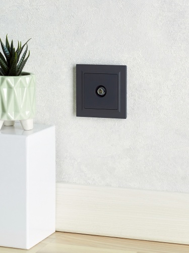 BRITE Розетка TV оконечная РТВ11-0-БрГ графит | код BR-A10-O-K53 | IEK фото 6