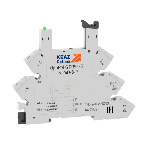 Розетка для реле OptiRel G RR93-51-6-24D-6-P | код 281160 | КЭАЗ
