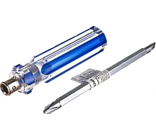 Отвертка с переставным жалом, пластиковая ручка 6x70 мм (PH2/SL6) | код 56206М | FIT