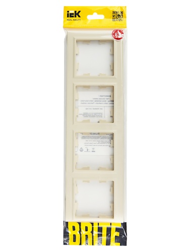 BRITE Рамка 4-местная РУ-4-БрКр бежевый | код BR-M42-K10 | IEK фото 5