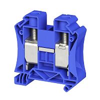 Клемма проходная винтовой зажим; 2 точки подключения; 35кв.мм син. DKC TUR-35R-BU