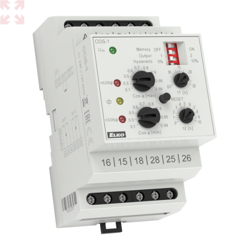 COS-2/400 Реле контроля коэффициента мощности AC 400 V | код 5236 | Elko ep