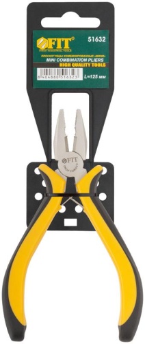 Плоскогубцы комбинированные "мини" Профи никелированное покрытие черн.-желт.мягк. ручки 125мм FIT 51632 фото 3 Плоскогубцы комбинированные "мини" Профи никелированное покрытие черн.-желт.мягк. ручки 125мм FIT 51632 фото 3