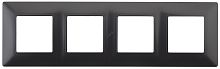 Рамка на 4 поста, Эра Elegance, антрацит, 14-5004-05 | код Б0034403 | ЭРА