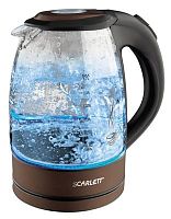 Чайник электрический Scarlett SC-EK27G98 1.7л. 2200Вт черный/шоколад (корпус: стекло) | код 345538 | SCARLETT