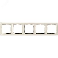 VALENA Рамка 5 постов горизонтальный монтаж слоновая кость/золото | код 774155 | Legrand