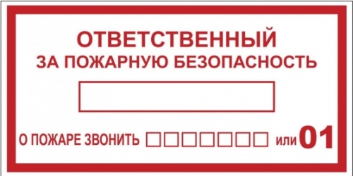 Знак Ответственный за пожарную безопасность 150х300 мм, пластик ГОСТ Р 12.4.026-2001 EKF | код pn-f-20 | EKF