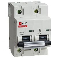 Автоматический выключатель ВА 47-100, 2P 10А (D) 10kA EKF | код. mcb47100-2-10D | EKF 