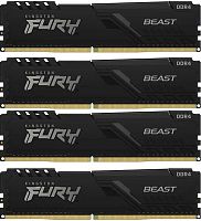 Память DDR4 4x32GB 3200MHz Kingston KF432C16BBK4/128 Fury Beast Black RTL Gaming PC4-25600 CL16 DIMM 288-pin 1.35В dual rank с радиатором Ret | код 1991450 | Kingston