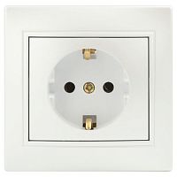 Розетка Intro Plano 1-202-06 с заземлением 2P+E | код Б0053883 | ЭРА