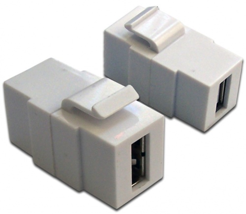 Модуль Keystone, USB 2.0, тип A, мама-мама, 180 градусов, белый | код LAN-OK-USB20-AA/V-WH | LANMASTER