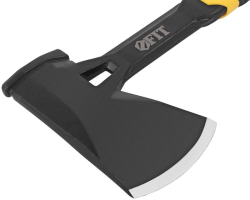 Топор туриста Профи 600г пластик. прорезиненная ручка; цельнометал. FIT 46270 фото 4