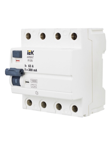 ARMAT Выключатель дифференциального тока R10N 4P 63А 300мА тип A | код AR-R10N-4-063A300 | IEK фото 10