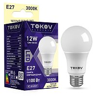 Лампа светодиодная 12Вт А60 3000К Е27 176-264В | код. TKE-A60-E27-12-3K | TOKOV ELECTRIC