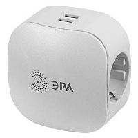 Разветвитель 3-м SP-3e-USB-2A 220В + 2USB 2000мА с заземл. защ. шторки (6/36/864) бел. | Код. Б0015243 | ЭРА