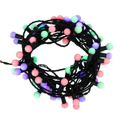 Гирлянда профессиональная LED - шарики мультиколор d17.5м 10м | код 303-509-6 | Neon-Night