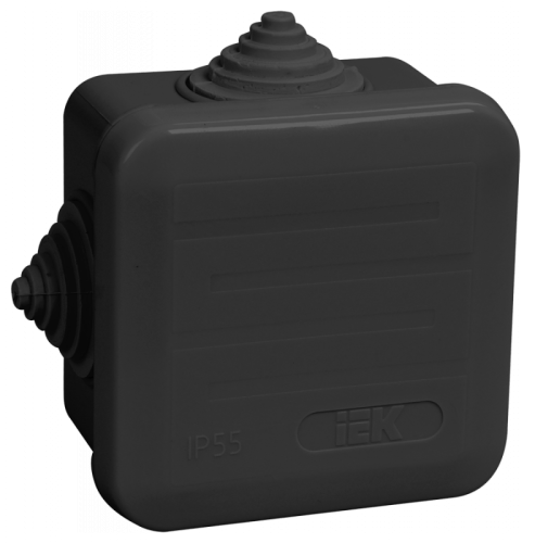 Коробка расп. КМ41236 70х70х40мм IP44 4 вв. черная IEK | код UKO21-070-070-040-K02-44 | IEK