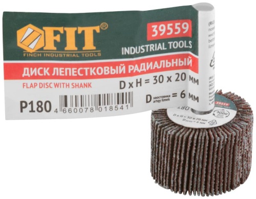 Диск лепестковый для дрели радиальный 30х20х6 мм Р 180 | код 39559 | FIT фото 3 Диск лепестковый для дрели радиальный 30х20х6 мм Р 180 | код 39559 | FIT фото 3