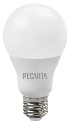 Лампа светодиодная LL-R-A65-15W-230-4K-E27 (груша, 15Вт, нейтр., Е27) Ресанта, , Шт | код 76/1/20 | РЕСАНТА