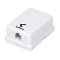 Cabeus WS-6P4C-TEL-1 Розетка телефонная RJ-12(6P4C), одинарная, внешняя, белая | код 7483c | Cabeus