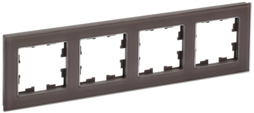 Рамка 4-м BRITE РУ-4-2-БрТБ стекло темн. бронза | код. BR-M42-G-K45 | IEK