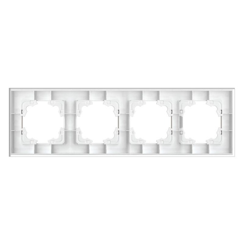 Рамка 4-м Афина стеклянная сл. кость (ivory) UNIVersal 2275 фото 3