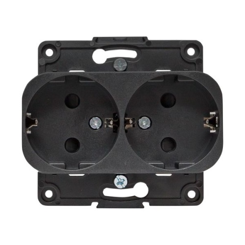 Стокгольм Механизм Розетки 2-местной с/з 16А черный с защ, штор, PROxima | код EYR16-128-20 | EKF фото 4 Стокгольм Механизм Розетки 2-местной с/з 16А черный с защ, штор, PROxima | код EYR16-128-20 | EKF фото 4