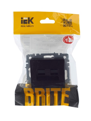 BRITE Розетка компьютерная двойная RJ45 кат.5E РК10-2-БрЧ черный | код BR-K20-1-K02 | IEK фото 5