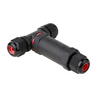 Кабельный коннектор Т-образный (клеммник 3PIN) IP68 HLT | код 083-07-003 | HLT