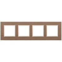 Рамка на 4 поста, дерево, Эра Elegance, ясень+сл.кость, 14-5304-07 | код Б0034584 | ЭРА