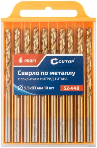 Сверло по металлу Cutop Profi с титановым покрытием, 5.5х93 мм (10 шт) | код 52-448 | FIT фото 3 Сверло по металлу Cutop Profi с титановым покрытием, 5.5х93 мм (10 шт) | код 52-448 | FIT фото 3