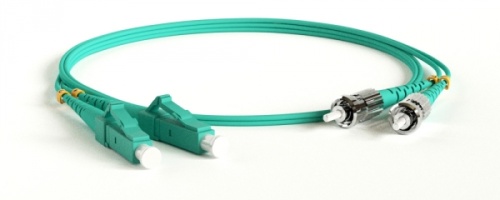 Патч-корд волоконно-оптический (шнур) MM 50/125(OM3) LC-ST duplex LSZH 20 м, Hyperline FC-D2-503-LC/PR-ST/PR-H-20M-LSZH-AQ | код 247711 | Hyperline