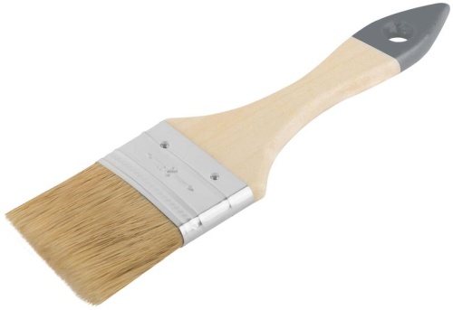 Кисть флейцевая "Лайт" 2дюйм (50мм) натур. свет. щетина деревянная ручка КУРС 00805 фото 2