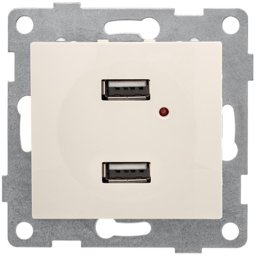 Розетка USB 2-м СП Bravo механизм беж. | код С10USB2-003 | GUSI
