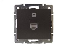 Розетка RAIN компьютерная черный графит матовый механизм | код 703-4188-139 | Lezard