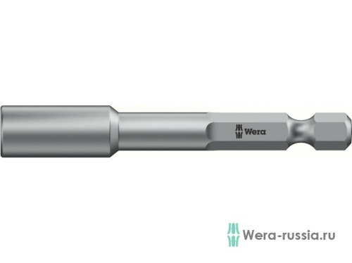 Головка торцевая 869/4 M, с магнитом, хвостовик 1/4' E 6.3, 1/4' x 65 мм | код WE-060255 | Wera