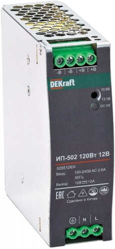 Импульсный источник питания 120Вт 36В 3,3А ИП-502 | код 52053DEK | DEKraft