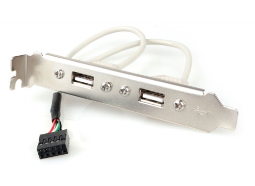 Планка в сист блок на 2 USB2,0, Gembird, CCUSBRECEPTACLE, 10pin | код CCUSBRECEPTACLE | Gembird