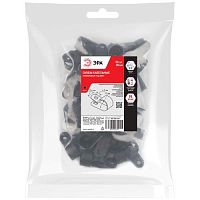 Скоба кабельная нейлоновая под винт 3 20 мм чёрная 50 шт NO-225-27 | код Б0066629 | ЭРА