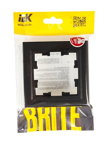 BRITE Рамка 1-местная IP44 РУ-1-БрЧ-44 черный | код BR-M12-44-K02 | IEK фото 2