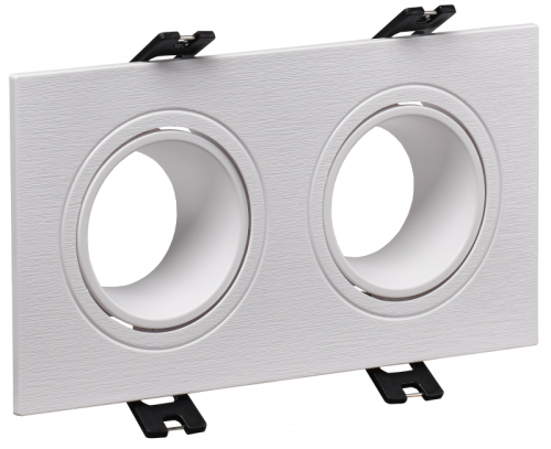 Светильник 4102 встраиваемый 2хMR16 квадрат пласт. белый IEK | код LT-UVB0-4102-GU05-2-K01 | IEK
