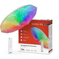 Светильник светодиодный COMFORT DIAMOND-RGB 75Вт 230В 3000-6500К 6000лм 500х90мм с пультом ДУ | код 4690612044583 | IN HOME
