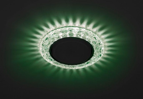 Светильник DK LD24 GR/WH GX53 точечный; декор со светодиодной подсветкой зел. | Код. Б0029634 | ЭРА