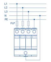 Устройство защиты от импульсных перенапряжений РИФ-Э-I+II 255/25 с (3+1) (114102)