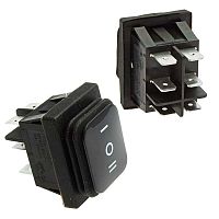 Клавишный переключатель RUICHI SB090, IP65, ON-OFF-ON, 22x30 мм | код 101054 | Ruichi